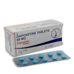 Modré tablety v obalu Dapoxetine