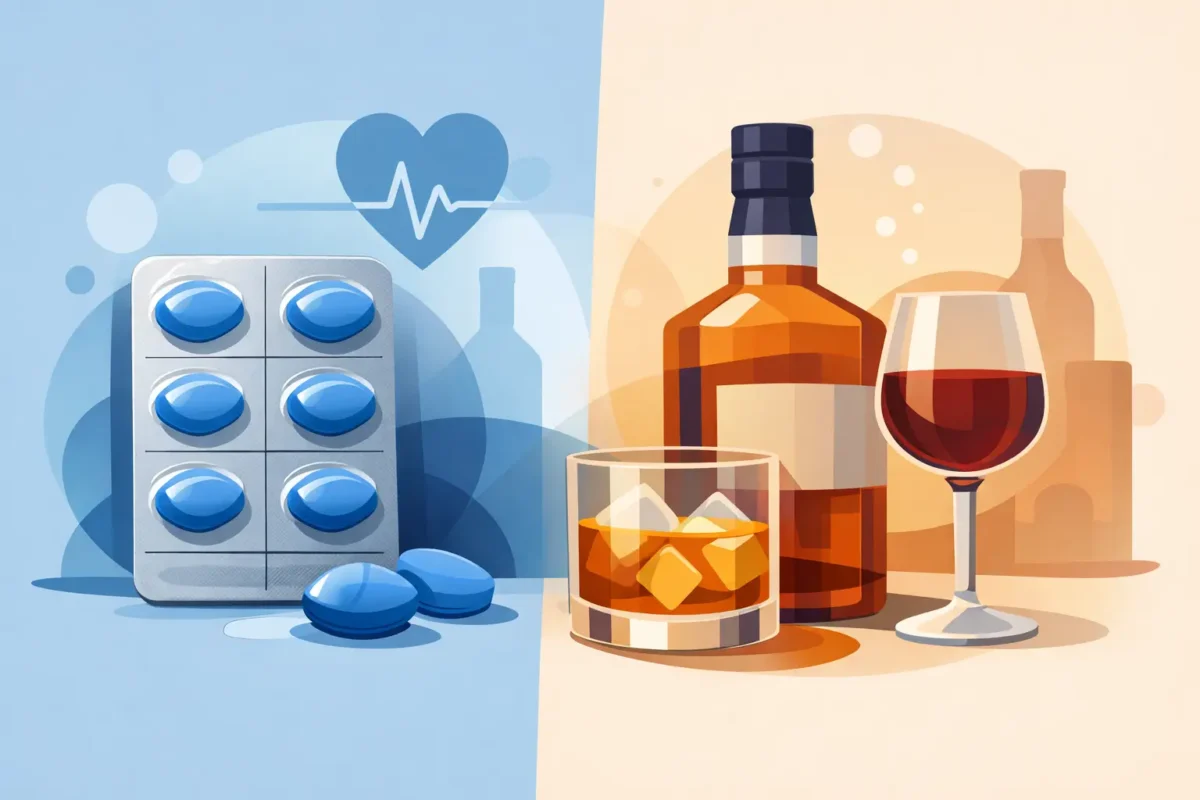 Může se sildenafil užívat s alkoholem?